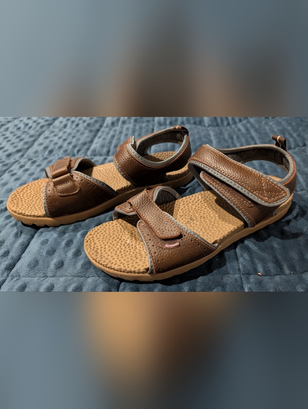 Women's Acorn Brown Leather Adjustable Sandals